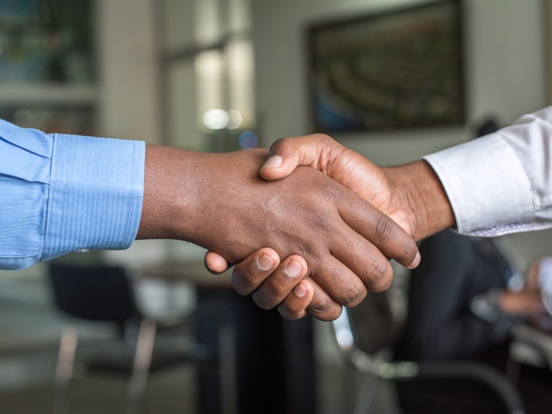 Professional handshake building local trust